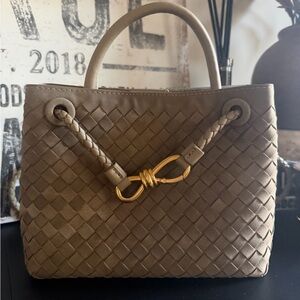 Suede Woven Crossbody Bag